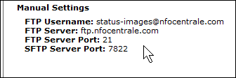 The FTP Settings that I need to provide to Windows Live Writer