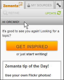 Now that's a greeting that tells me I'm wired into Zemanta properly (so far)